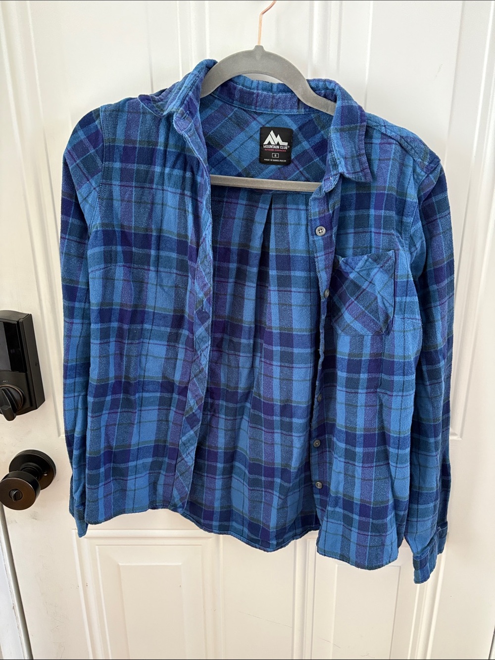 (5/$20) Mountain Club Blue Plaid Button-Up Shirt